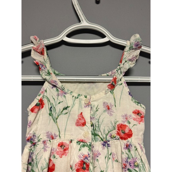 Gap Kids Girls Floral Poppy Print Ruffle Strap Tiered Cotton Sundress Size 3T - Picture 6 of 6
